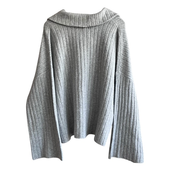 Aerie unREAL Ribbed Button-Down Cardigan | Heather Gray XL - Oversized Cozy Knit - Picture 9 of 15